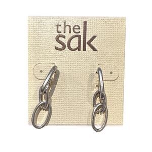 The Sak Silver Interlocking Link Drop Earrings NWT